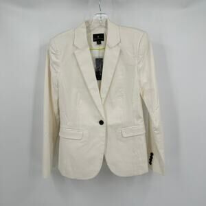 Worthington‎ Womens Blazer Size 4 White Minimalist Capsule Preppy Old Money